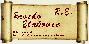 Rastko Elaković vizit kartica